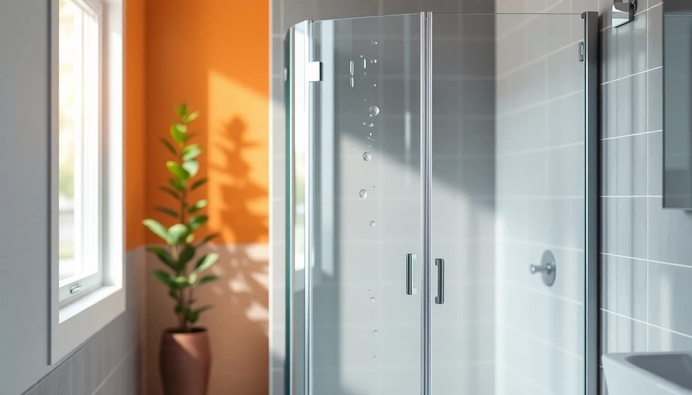 Die sonni Duschkabine 90x90 in einem modernen Badezimmer mit klaren Linien und elegantem Design.