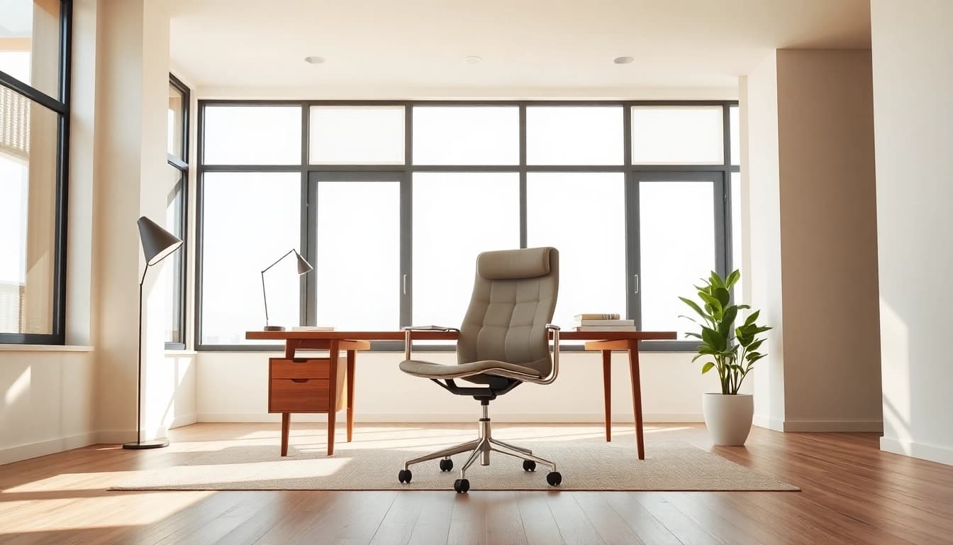 Refurbished Vitra chair enhancing a modern workspace's aesthetic and comfort.