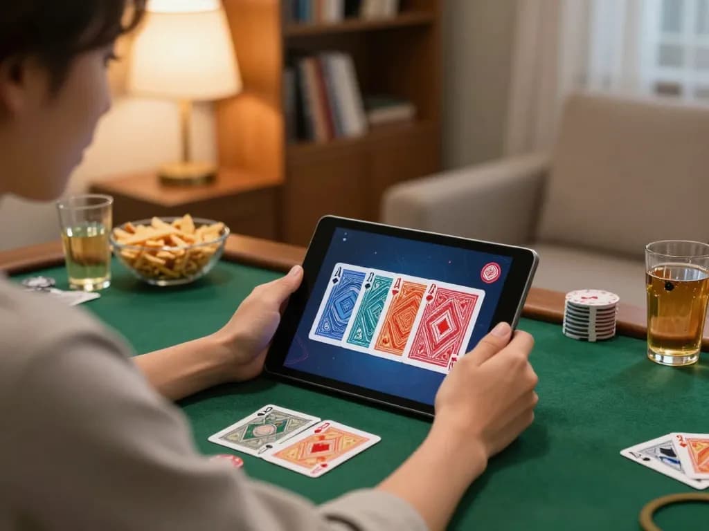 Engaging in poker on RR88 app for a strategic gaming experience at home.