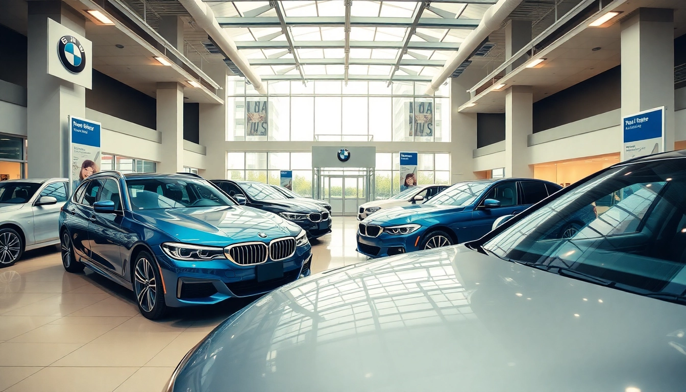 BMW kaufen - Elegante Modelle in einem modernen Showroom präsentieren