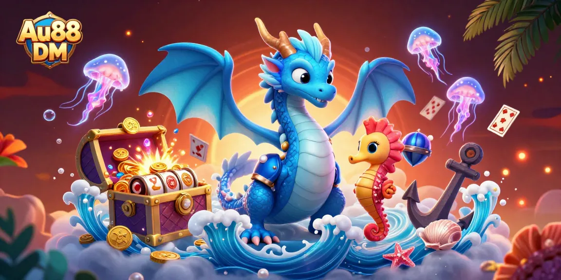 Experience thrilling gameplay at Au88 DM with vibrant ocean elements and dynamic casino details.