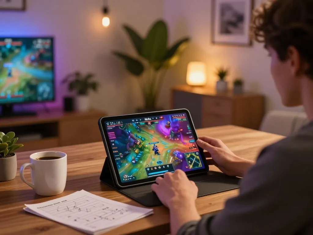 Nohu gameplay on tablet showcasing a vibrant online casino environment with strategic notes for betting.