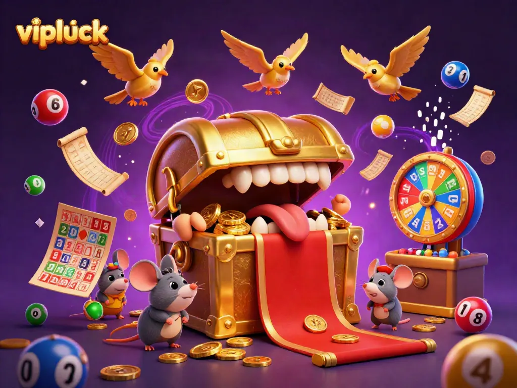 Join the excitement at vipluck with vivid lottery elements and enchanting treasures.