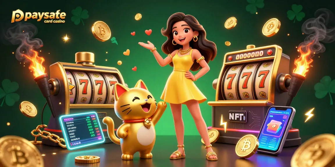 Genießen Sie unterhaltsame und sichere Spielerlebnisse in einem Paysafe Card Casino mit lebhaften Charakteren und bunten Casino-Elementen.