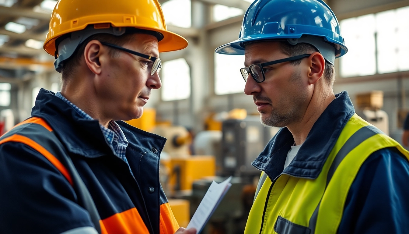 DGUV V3 Prüfung durch einen Fachmann zur Sicherheit an einem industriellen Arbeitsplatz.