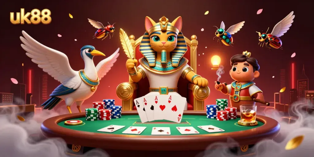 Experience winning strategies and exciting gameplay at uk88 with vibrant 3D casino illustration