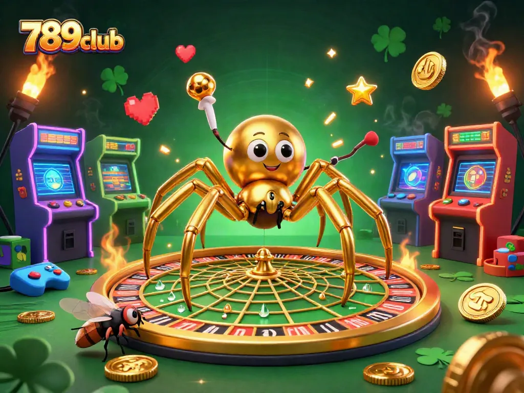 Experience the thrilling bets at 789club with a golden spider roulette scene.
