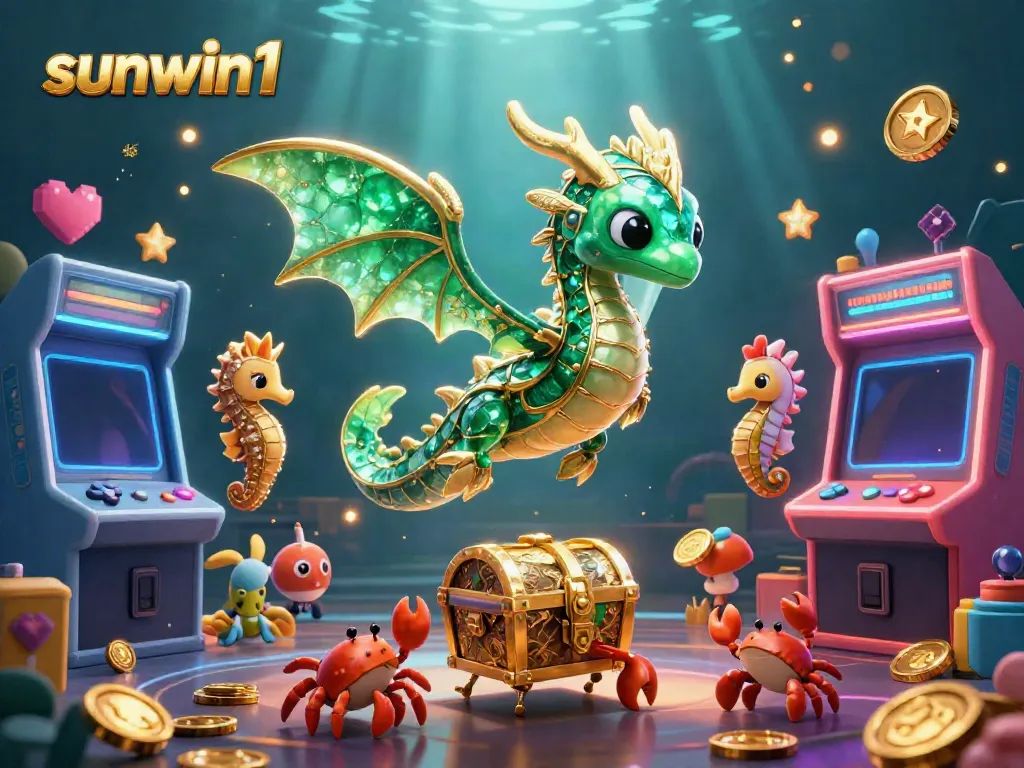 Experience winning moments with sunwin1 in this dynamic casino-themed 3D illustration featuring vibrant elements