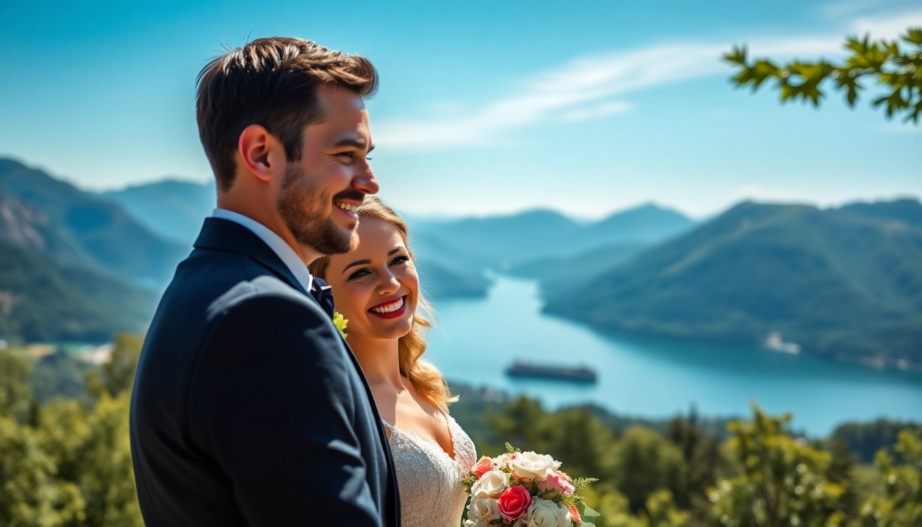 Hochzeitsfotograf Schliersee capturing a joyful couple surrounded by stunning mountains.