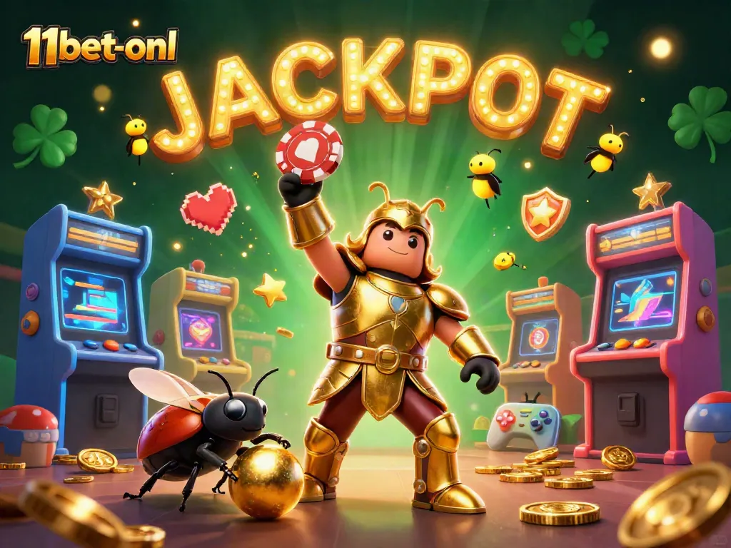 Win big at 11bet-onl with heroic characters celebrating jackpot victory amidst a vibrant casino scene.