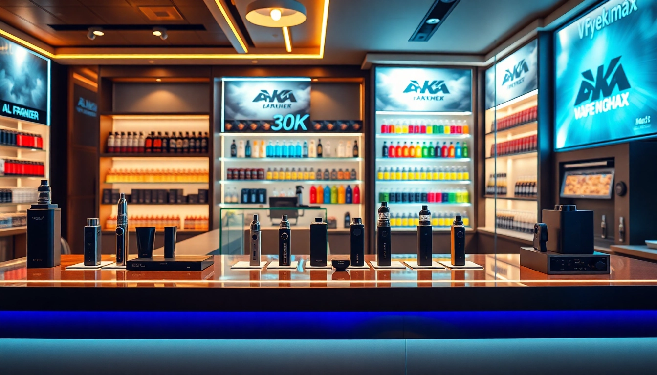 Al Fakher 30K Hypermax im eleganten Vape Store-Design mit stilvollen Produkten.