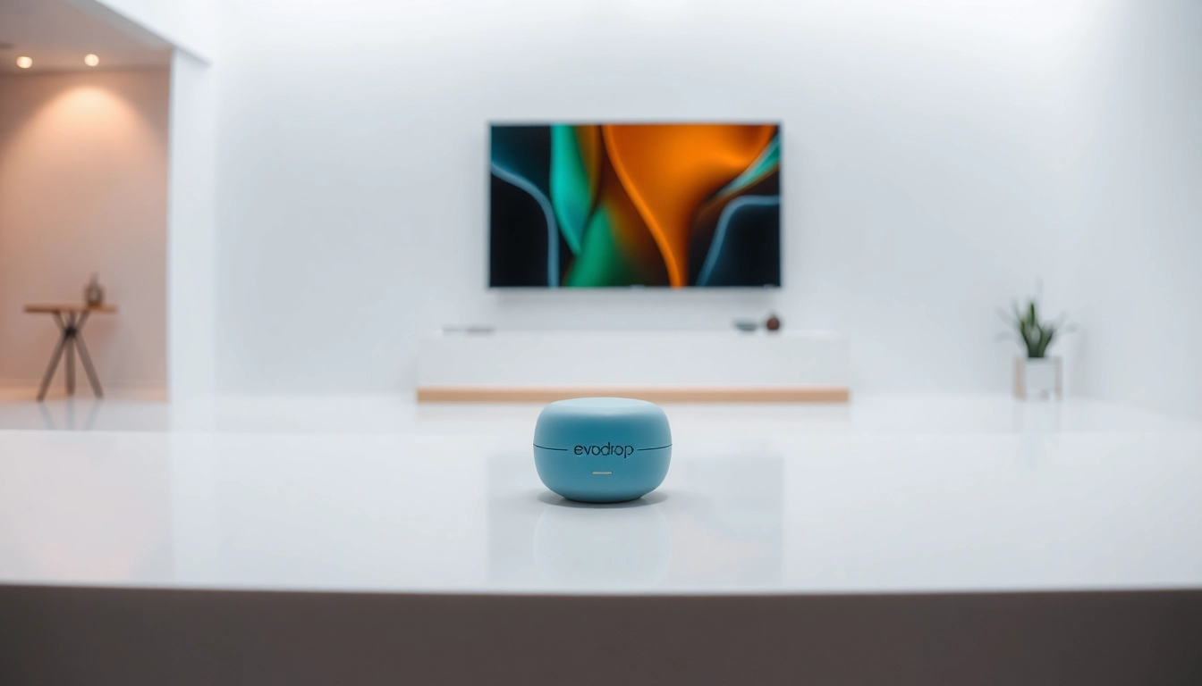 Vereint für evodrop, das innovative Produkt in modernem Design präsentiert.