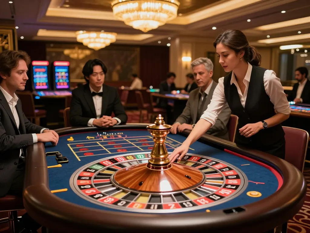 Players having an exciting roulette experience at mb66an casino, showcasing strategy and anticipation.
