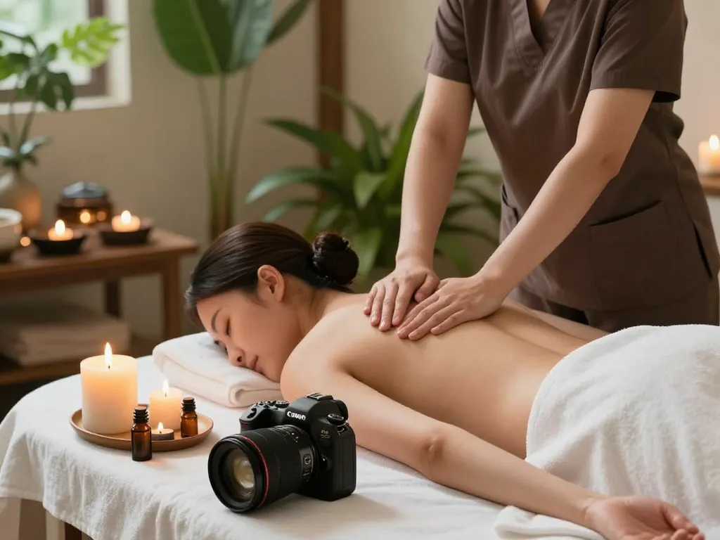 Spa Add - Tranquil spa scene with therapist providing a massage, creating a serene atmosphere.
