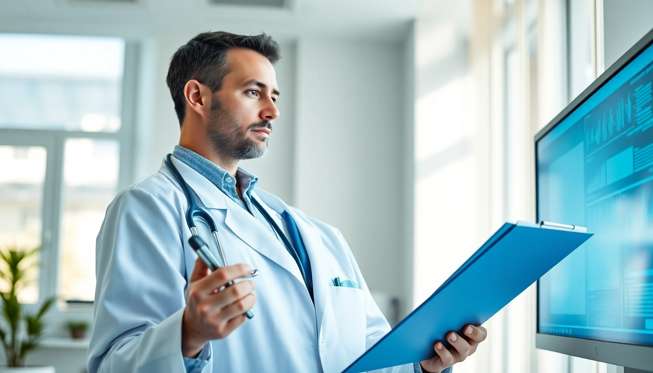 Driada medical: Fachmann analysiert Gesundheitsdaten in einer modernen Klinik.