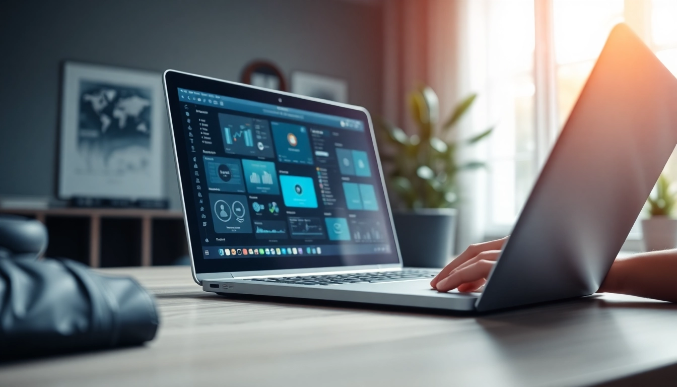 Soziale Software Hilfe durch eine Benutzerinteraktion mit modernen Technologien im Büro.