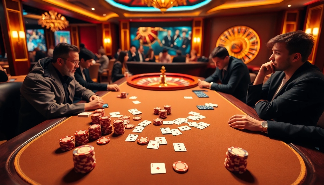 Experience the thrill of game bài đổi thưởng at a luxurious casino table with exciting gameplay.
