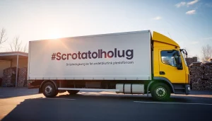 Effiziente Schrottabholung Düsseldorf mit einem Lastwagen, beladen mit Schrottmaterialien.