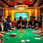 Players enjoying a thrilling game of poker at the DOLA789 casino.