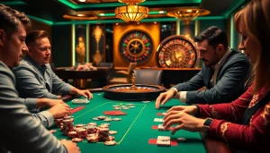 Experience the excitement of high-stakes poker at https://topclub.site/ with players, chips, and cards.