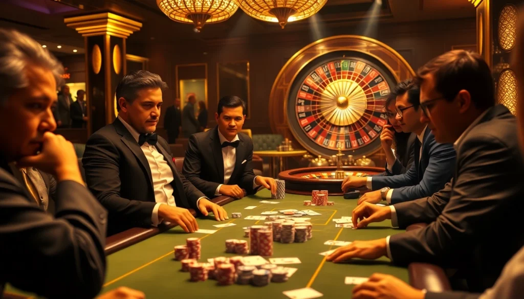 Experience the thrill of professional gambling at DU388 with players engaged at a vibrant poker table.