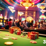 Engaging scene with gamblers at a high-stakes poker table highlighting 33WIN excitement.