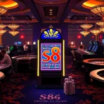 S8 slot machine attracting players in a lively casino atmosphere during an intense game.