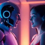 Engaging AI chat sex interaction showcasing emotional connection through digital interface.