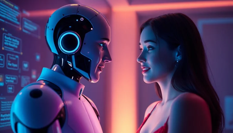 Engaging AI chat sex interaction showcasing emotional connection through digital interface.