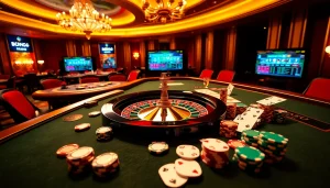 Exciting casino scene featuring a live dealer table and engaging gameplay at https://bong99.pro/.