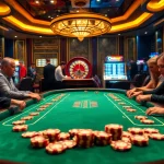 Players engaging in a thrilling poker game at HM88's luxurious casino.