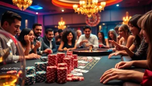 Experience the thrill of high-stakes gaming at https://luck8.plus/ with vibrant casino chips and focused players.