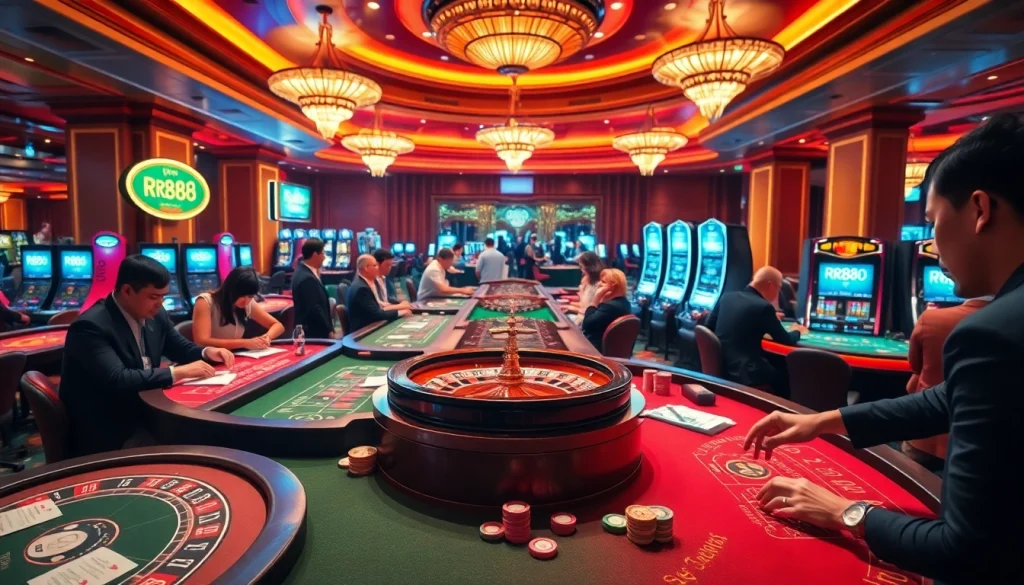 Engage with the exhilarating rr88 link in a vibrant casino setting full of excitement.