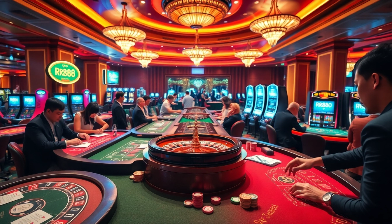 Engage with the exhilarating rr88 link in a vibrant casino setting full of excitement.