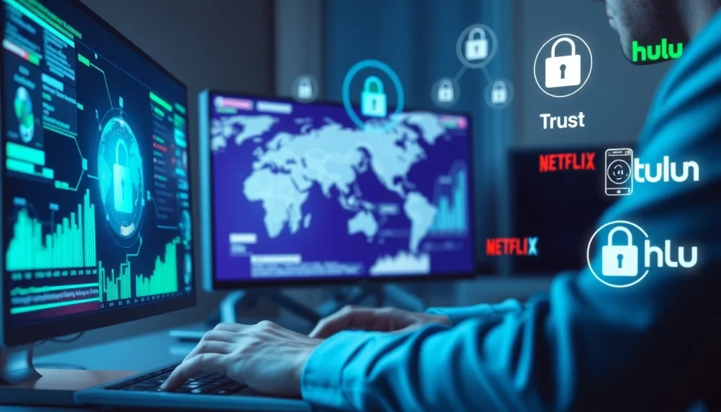 突出全球连接与超高速安全功能的 QuickQ 下载软件界面。