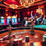 Experience the thrill of 28bet casino with a vibrant roulette table and celebrating players.