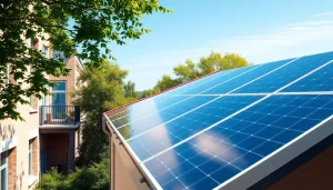 Solar Wien zeigt beeindruckende Solarpanels auf einem modernen Wohngebäude in Wien.