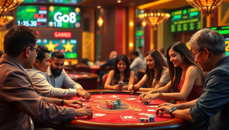 Experience the excitement of poker at GO8 Casino, featuring an engaging online gaming scene with diverse players.