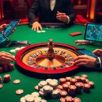 Exciting casino visuals showcasing hướng dẫn xn88 for online gaming, featuring poker chips and betting tables.