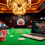 Experience thrilling gameplay at 79KING with vibrant casino tables and exciting poker chips.