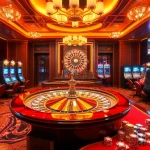 Experience thrilling gambling at EEJL's vibrant casino, featuring roulette wheels and poker tables.