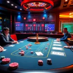 Play exciting casino games at https://mm88.agency/ with vibrant poker chips and a roulette wheel in action.