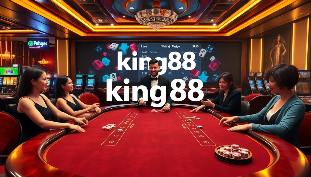 Engage in thrilling poker action at king88 with vibrant chips and an upscale atmosphere.