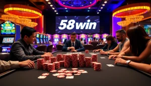 Experience the thrill of 58win in a luxurious casino poker setting.