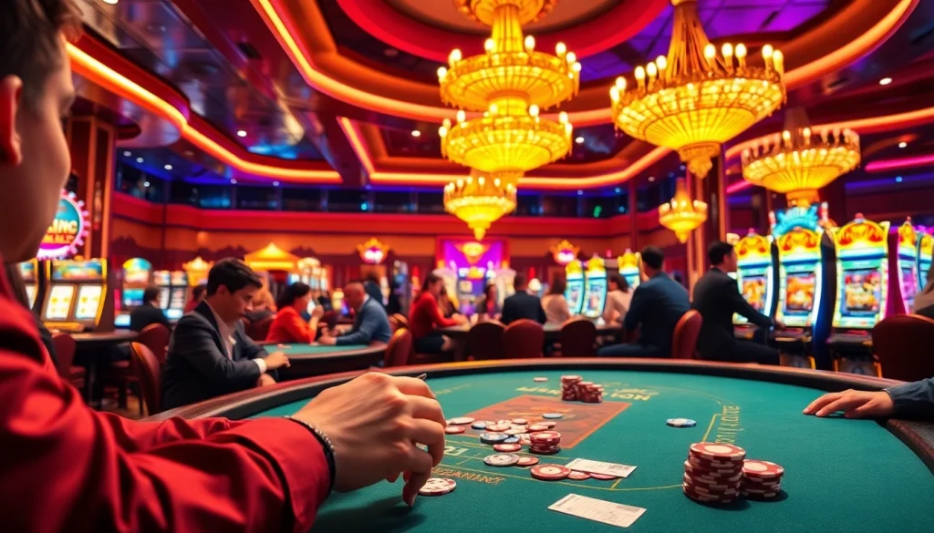 Cổng game 789club players enjoying vibrant casino action at a lively table.