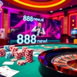 Experience thrilling gaming at 888new.nl with colorful casino tables, cards, and vibrant betting slips.