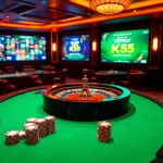 Experience the thrill of Nhà cái KK55 at an upscale casino gaming table.