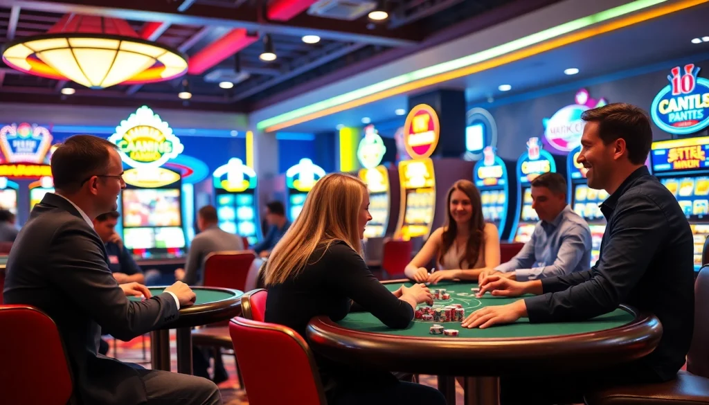 Online casino játékosok izgalmas pillanatai különféle játékokkal a kaszinóban.