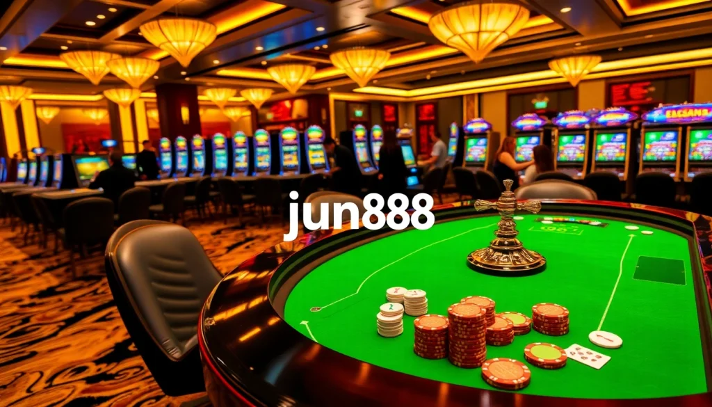 Experience the excitement of jun88 with vibrant casino tables and engaging players.