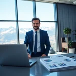 Headhunter Schweiz engagiert in einem professionellen Beratungsgespräch mit einem Kandidaten.